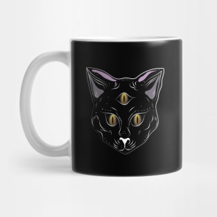 Three Eyed Spiritual Black Cat Mug